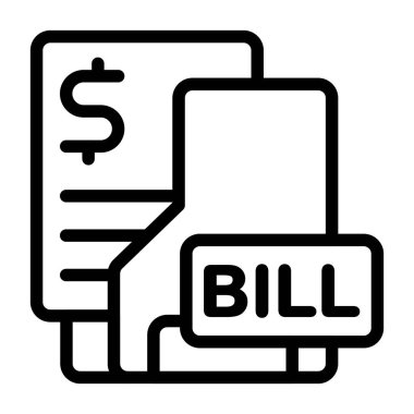 Beyaz geri gorund üzerindeki Fatura Dizini simgesi, vektör illüstrasyonu