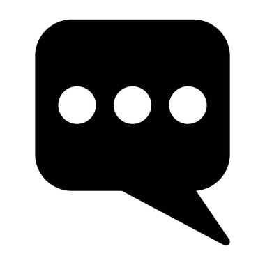 Üç noktayı gösteren siyah konuşma balonu simgesi