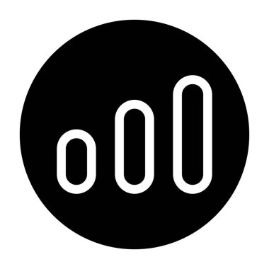 Üç dikey çizgi içeren minimalist siyah çember