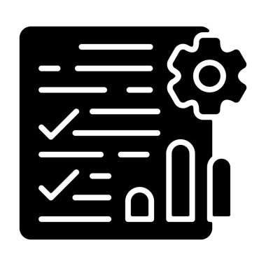 Vites ve çubuk grafiği ile kontrol listesi belgesi analiz ediliyor