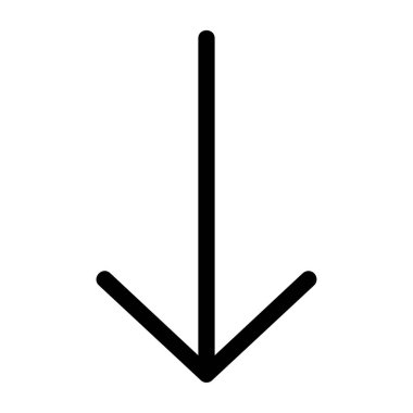 Basit siyah aşağı doğru ok simgesi
