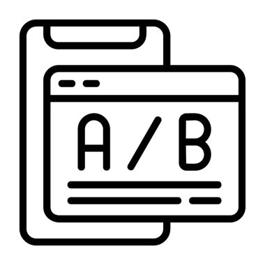 Ab test arayüzü akıllı telefon ekranında görüntülendi