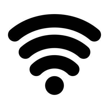 Beyaz arkaplanda siyah kablosuz sinyal simgesi