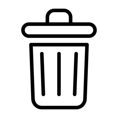 Dikey çizgileri olan basit çöp kutusu simgesi