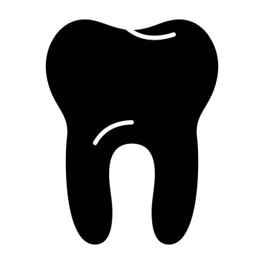 Siyah diş silueti, basit diş şeklini gösteriyor.