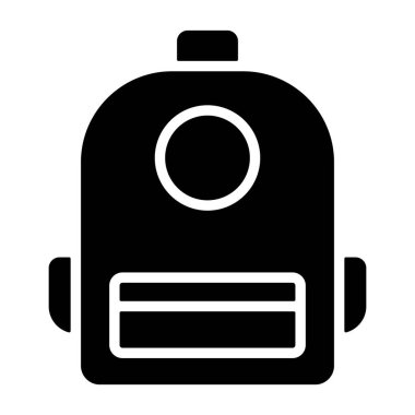 Yuvarlak kenarlı basit siyah sırt çantası simgesi