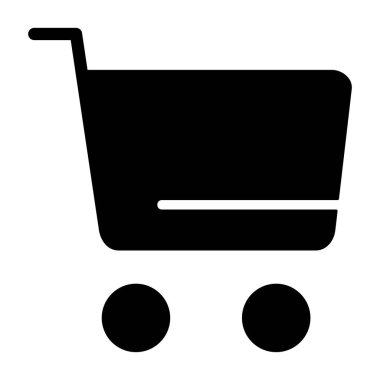 İki tekerli siyah alışveriş arabası simgesi