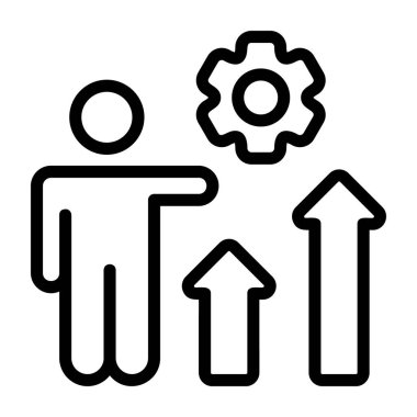 İş Büyümesi - Düz tasarımda en az özetlenen simge