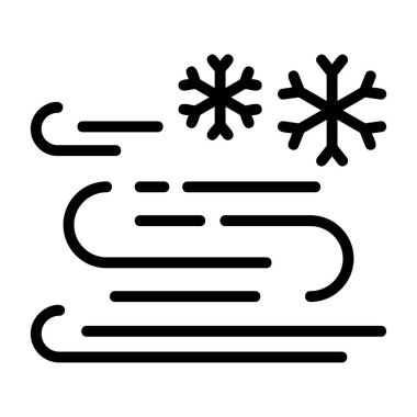 Kuzey Kutbu Rüzgarları simgesi, siyah işaret beyaz arkaplanda izole edildi