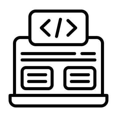 Kod Çerçeve - ana hatlı biçimdeki kullanıcı arayüzü simgesi