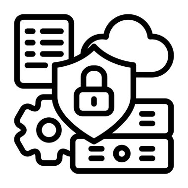 Veri Güvenliği - düz biçimli basit özet simgesi