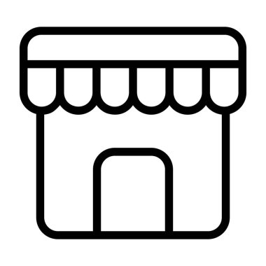 Store icon, black sign isolated on white background