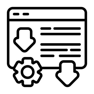 İniş Sayfası İyileştirme simgesi, beyaz arkaplanda siyah işaret izole edildi