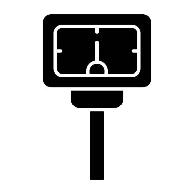 Park sayacı simgesi, siyah işaret beyaz arkaplanda izole edildi