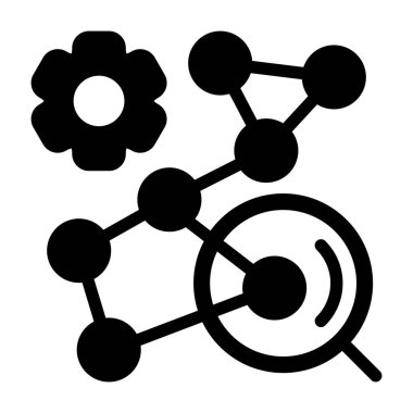 Kümelenme simgesi, siyah işaret beyaz arkaplanda izole edildi