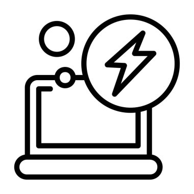 Charging icon, black sign isolated on white background