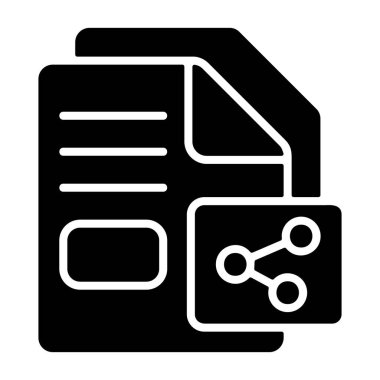 Beyaz geri gorund, vektör illüstrasyonunda paylaşılan dosya simgesi  