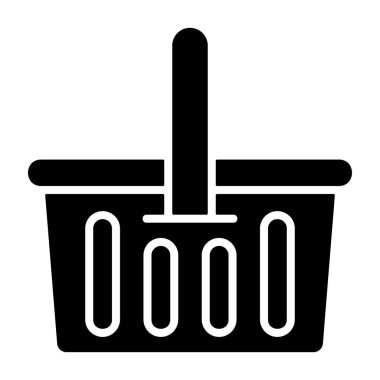 Basket simgesi, siyah işaret beyaz arkaplanda izole