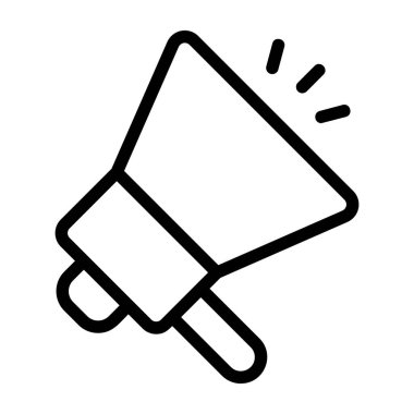 Megafon. Web simgesi vektör illüstrasyonu       