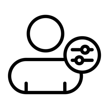 Kişi Ayarları - Web arayüzü için stil vektör simgesi