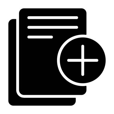 Belge simgesi ekle, basit vektör illüstrasyonu