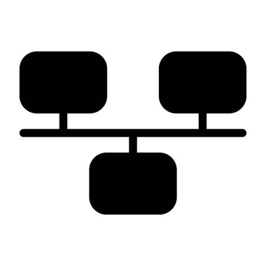 LAN icon, black sign isolated on white background