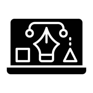 Graphic Designer icon, black sign isolated on white background