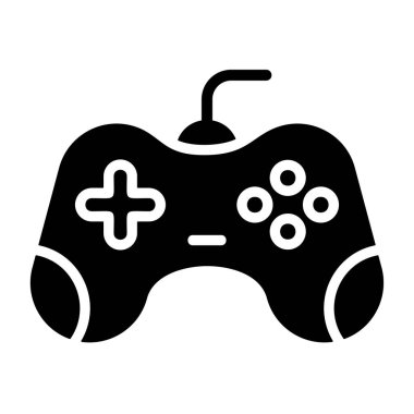 Siyah video oyunu denetleyici simgesi izole edilmiş beyaz arkaplan