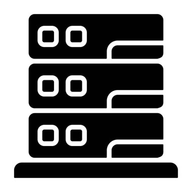 Veri Merkezi - modern tarzda özetlenmiş basit simge