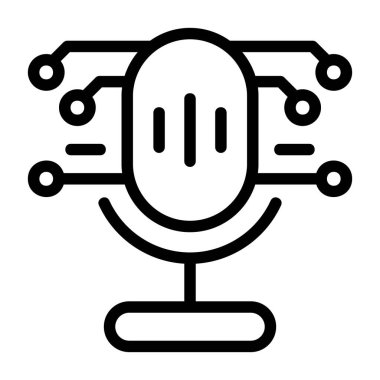 Dijital devre hatlarına bağlanan mikrofon simgesi