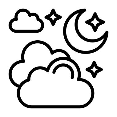 Kısmen Bulut simgesi, basit vektör illüstrasyonu 