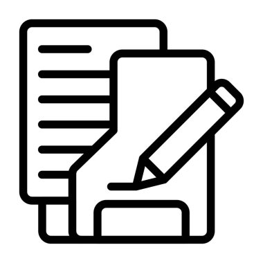 Beyaz sırtüstü üzerinde Notlar Dizini simgesi toplanıyor, vektör illüstrasyonu 