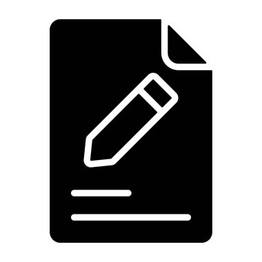 Belge simgesini düzenle, basit vektör illüstrasyonu