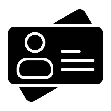 Kimlik Kartı - Beyaz arkaplanda parlak çizgi simgesi