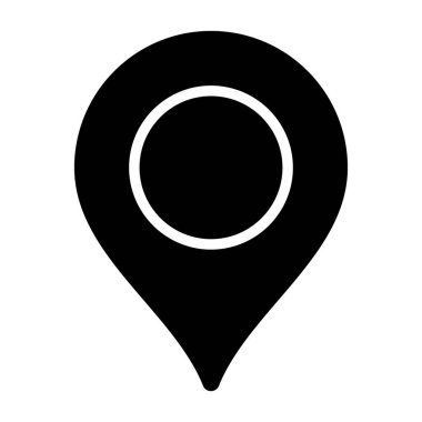 Dairesel merkezli siyah konum simgesi