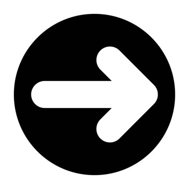 Beyaz arkaplanda Ok Çemberi Sağ simgesi, vektör illüstrasyonu 