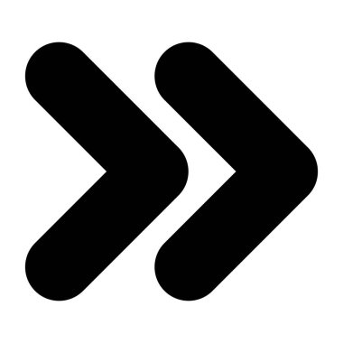 Sağ tarafı gösteren koyu siyah çift ok.