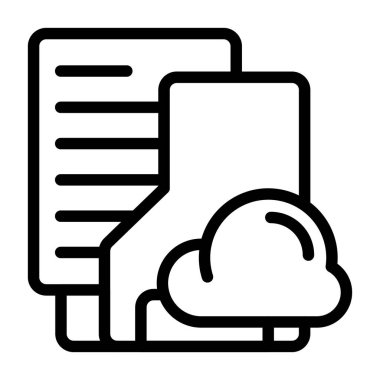 Bulut Dizini simgesi, basit vektör illüstrasyonu 