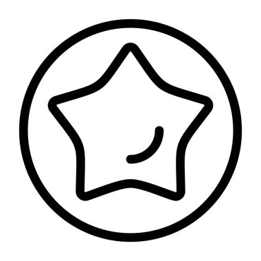 Dairesel kenar içerisindeki çizilmiş yıldız simgesi