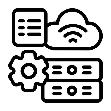 Sunucu teçhizatı belgesini gösteren bulut hesaplama simgesi