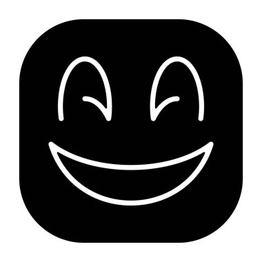 Yuvarlak köşeli basit bir gülen yüz simgesi