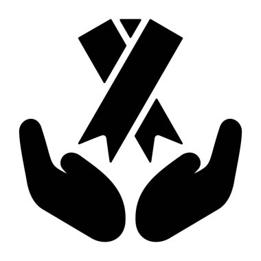 Şefkatli elleri kullanarak farkındalık kurdelesini koruyorum.