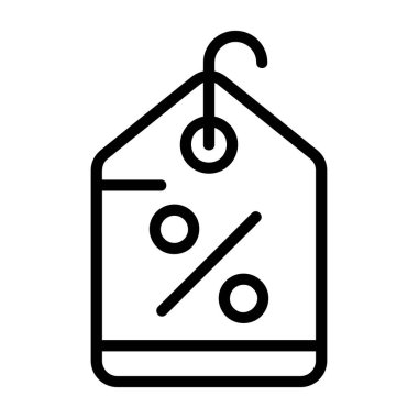 Yüzde sembolünü gösteren siyah çizilmiş indirim etiketi