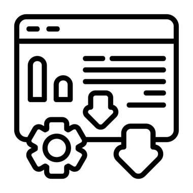 Web sitesi verileri dişli ve ok simgeleri kullanılarak analiz ediliyor