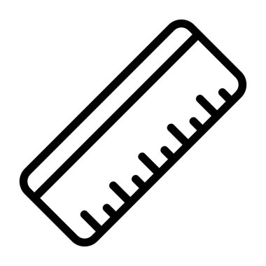 Ölçüm işaretlerini gösteren basit cetvel simgesi