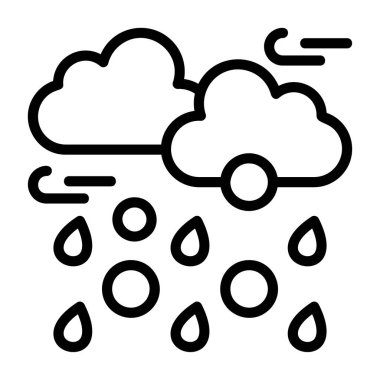 Rüzgarlı havada yağmur damlaları yağar