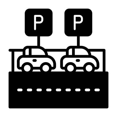 İki araba yol kenarına park etmiş.