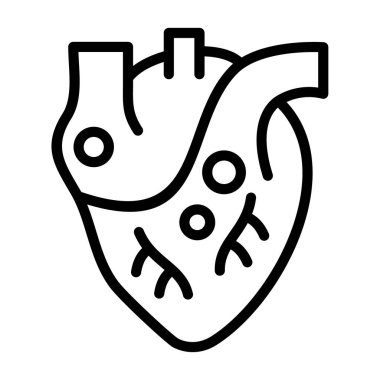 Damarları gösteren basit anatomik kalp simgesi