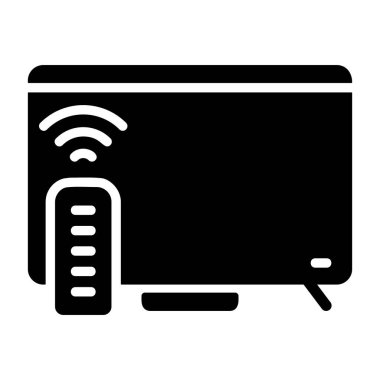Kablosuz bağlantı sembolü gösteren akıllı televizyon ekranı