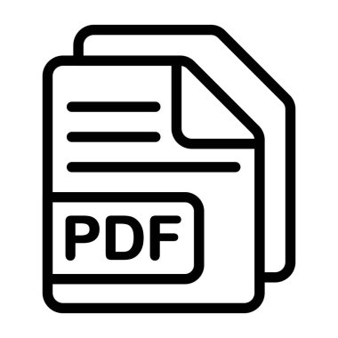 Beyaz geri gorund üzerindeki PDF dosya simgesi, vektör illüstrasyonu  